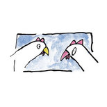 Chicken two water Color