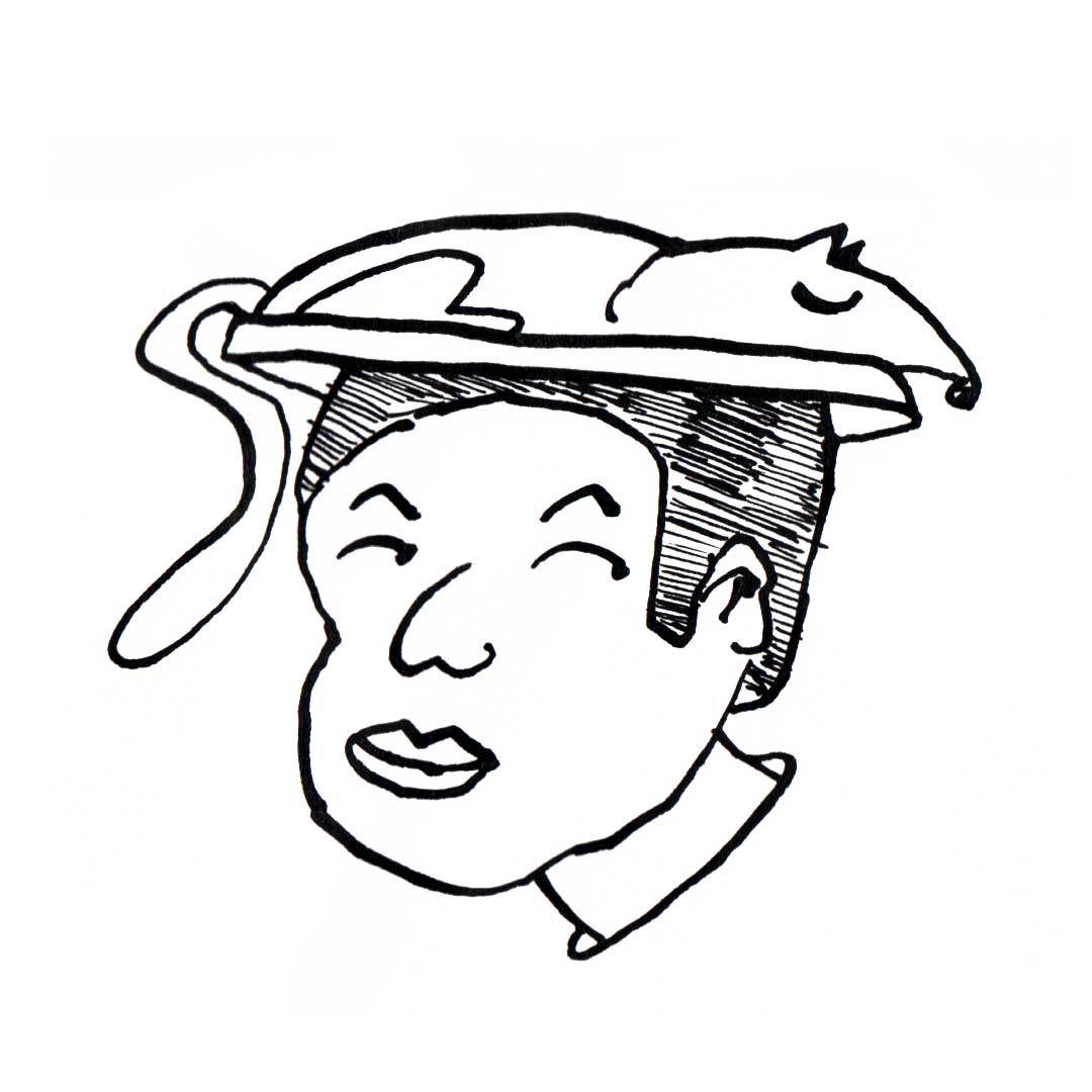 Cat Hat zoon van hout illustration