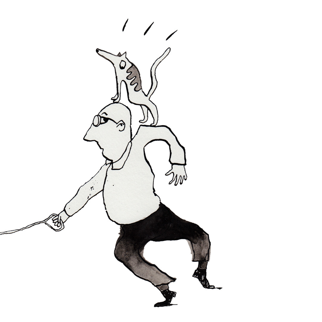 Dog Head zoon van hout illustration