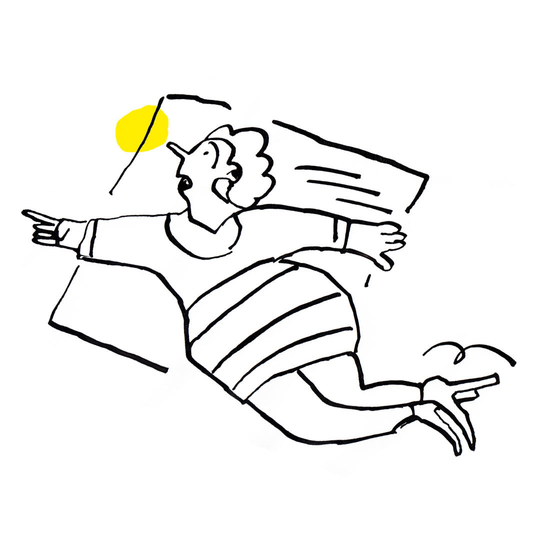 Fall Sun woman zoon van hout illustration