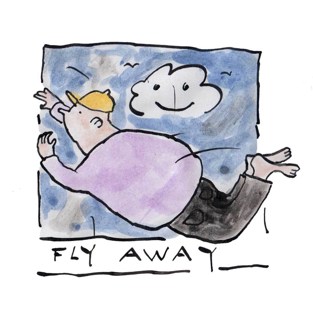 Fly Away Water Color 2 zoon van hout illustration