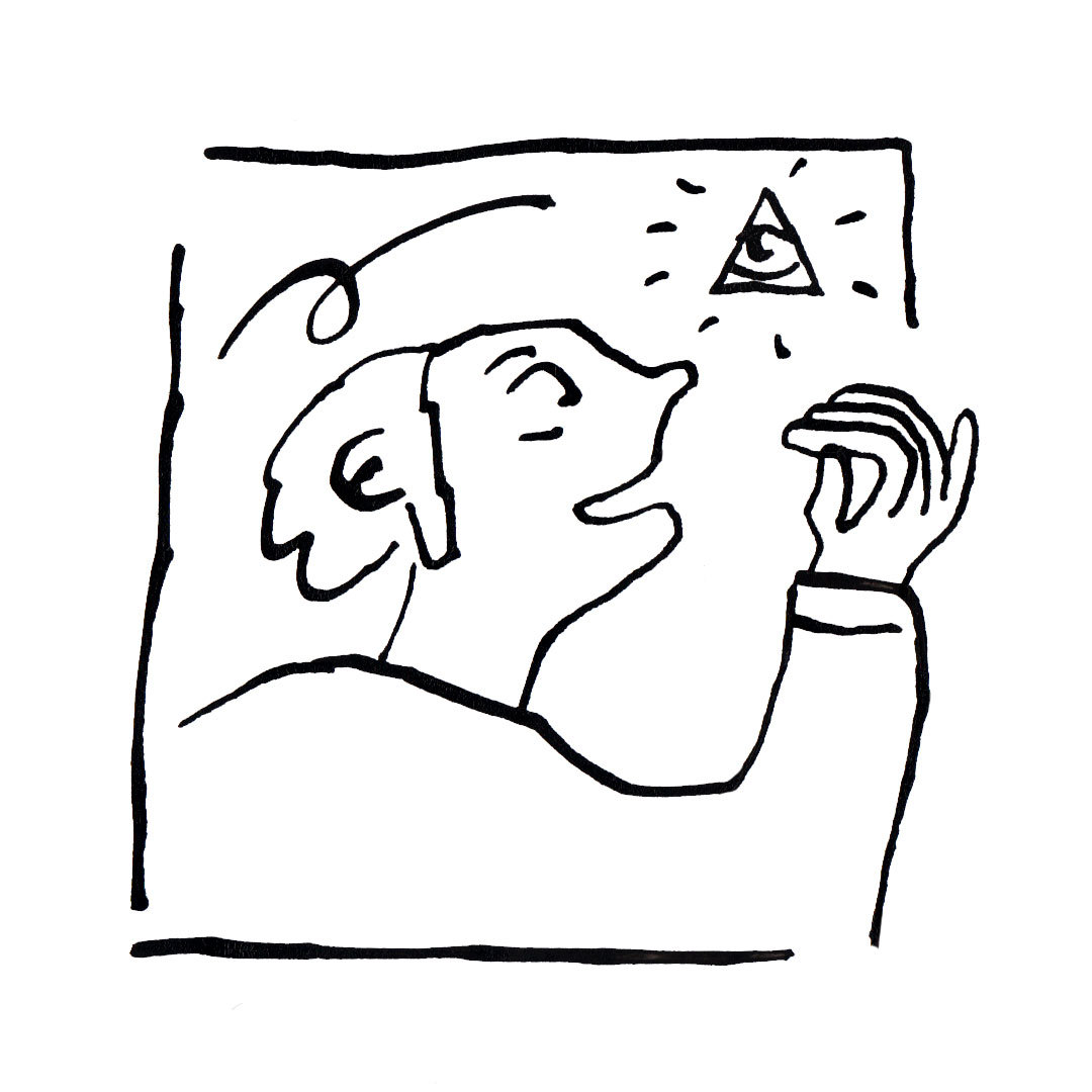 God Eye zoon van hout illustration