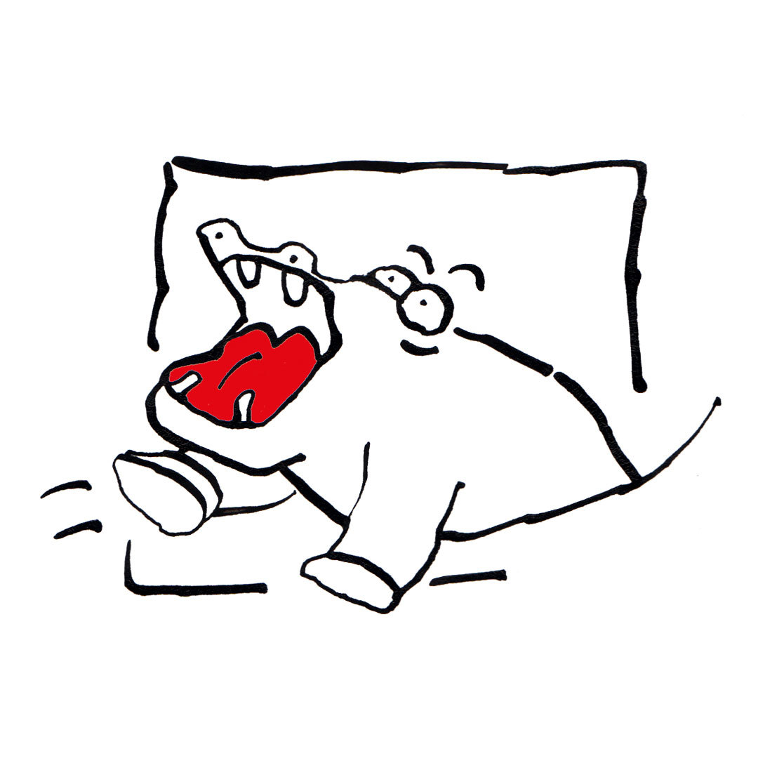 Nil Pferd Tongue zoon van hout illustration