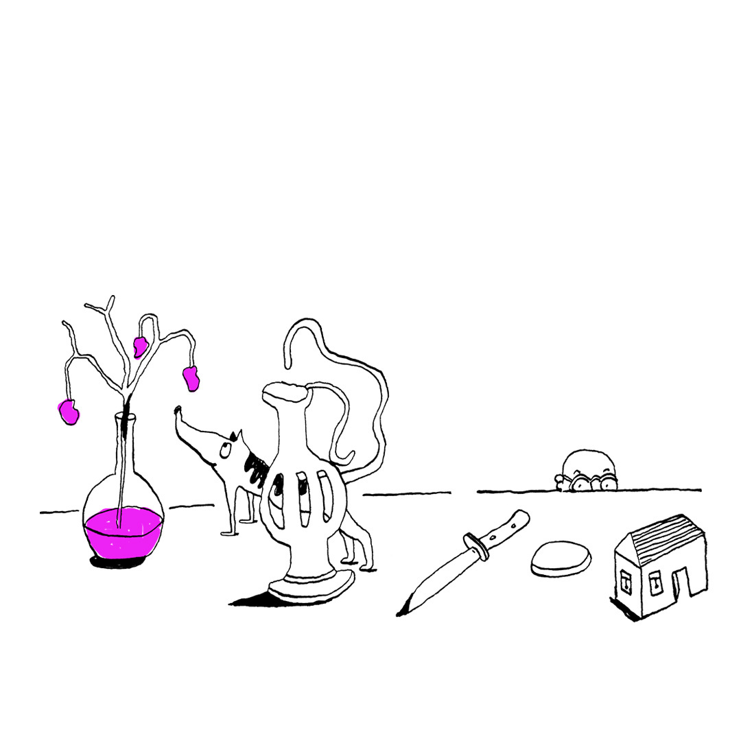 Noire Dog House Knife zoon van hout illustration