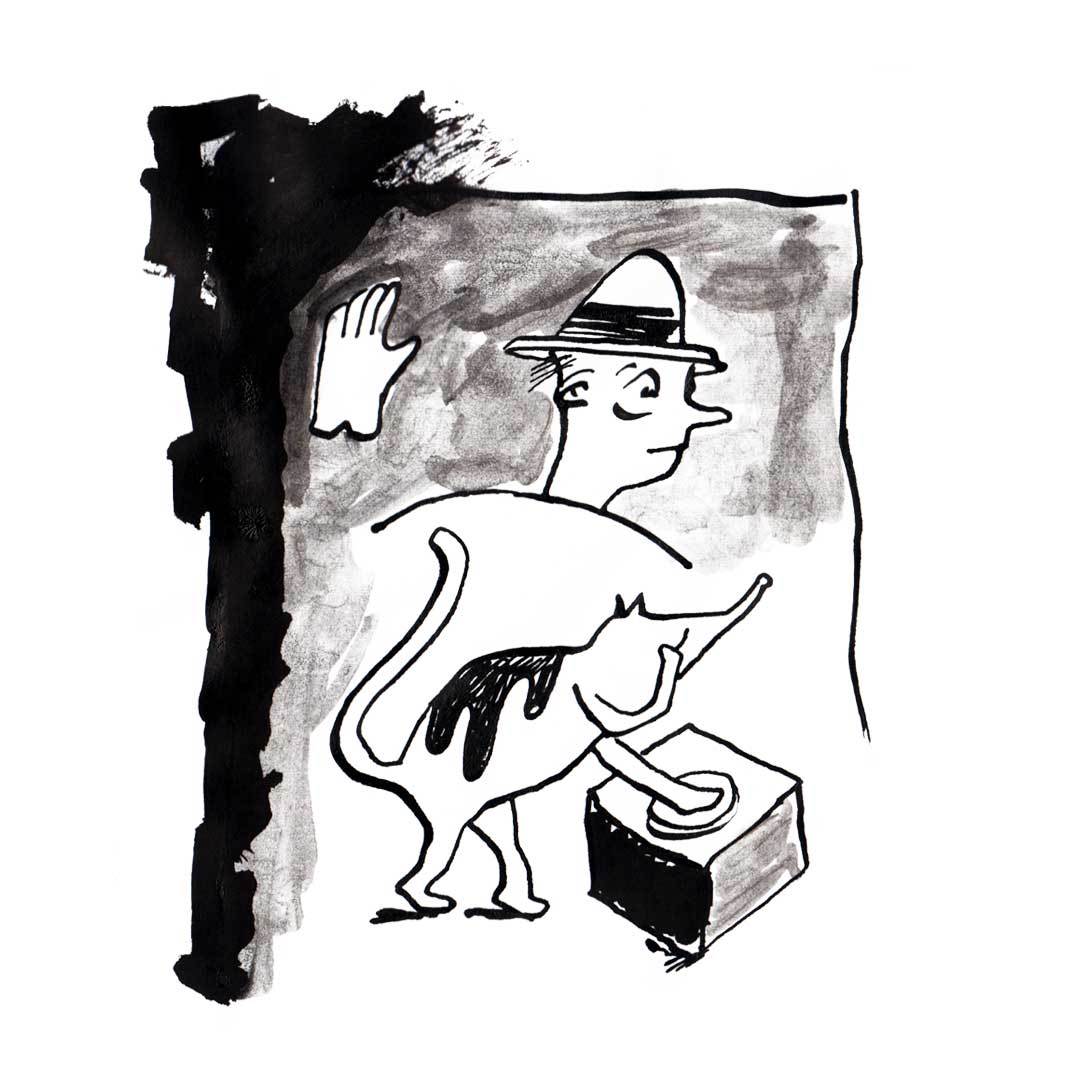 Push button Dog zoon van hout illustration