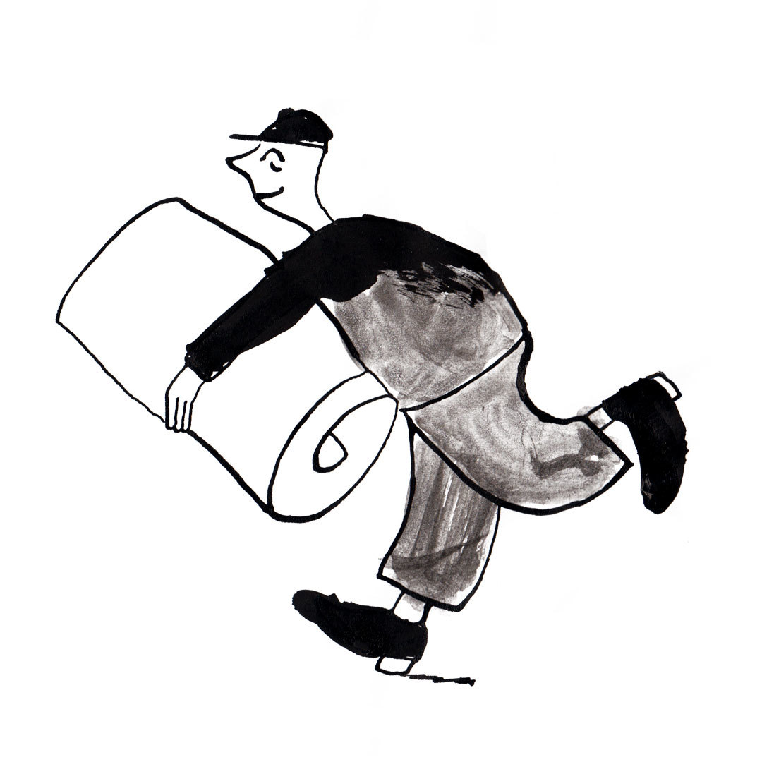 Runner Paper Toilet zoon van hout illustration