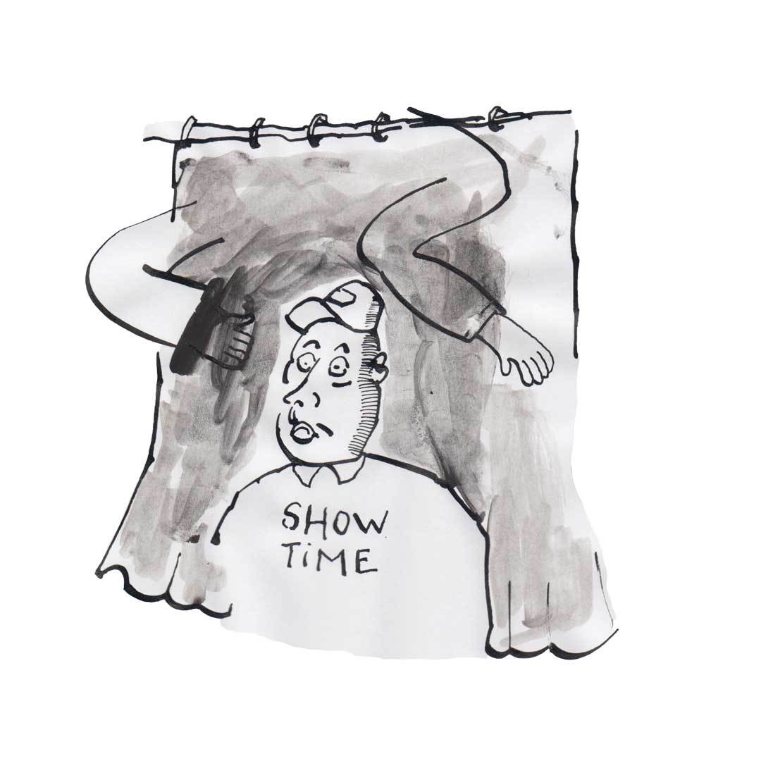 Show Time Curtain zoon van hout illustration